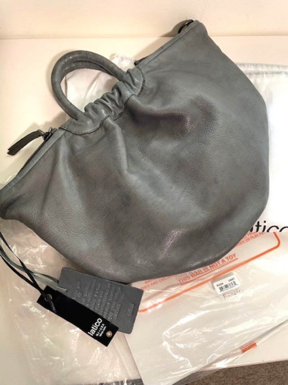 Latico Leathers Gray Ramble Tote Crossbody Bag Brand New!